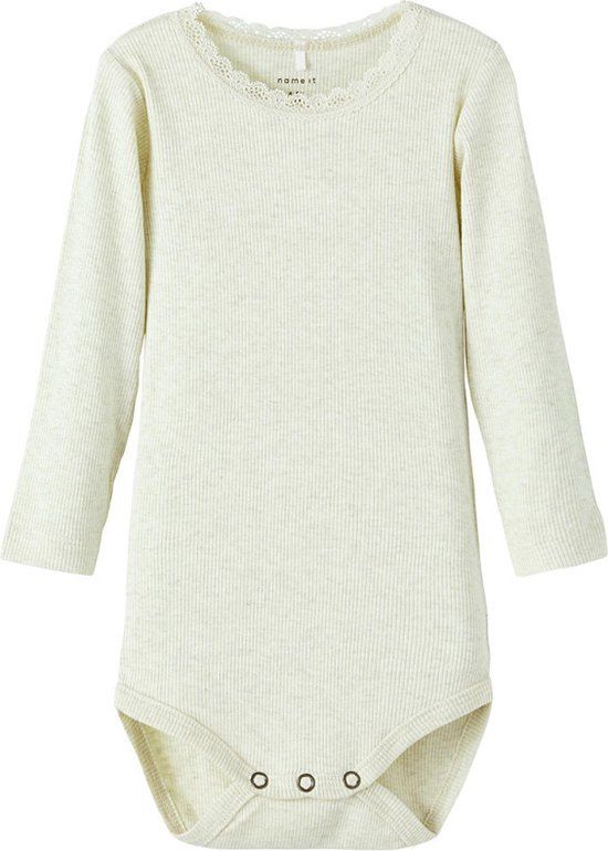 Name It Romper Kab Peyote Melange - Wit - Maat 62 - Unisex