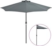 vidaXL Balkonparasol half met aluminium paal 270x144 cm antraciet