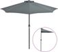 vidaXL Balkonparasol half met aluminium paal 270x144 cm antraciet