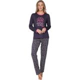 Rebelle MyRebelle - Furry Friend Pyjama - Bio-Katoen - Lange Mouw - Dierenprint - Donkergrijs - Maat 48