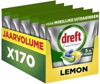 Dreft Platinum All In One Vaatwastabletten Citroen - 5 x 34 stuks