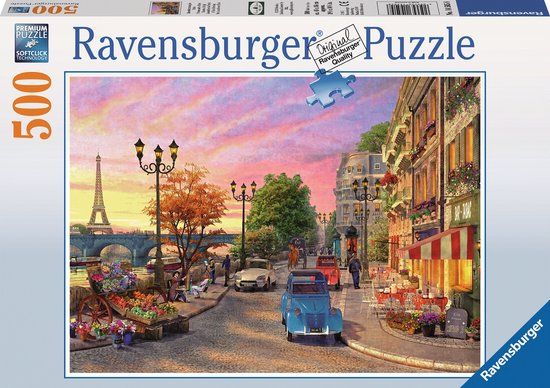 Ravensburger Puzzel Avondsfeer in Parijs - Legpuzzel - 500 stukjes
