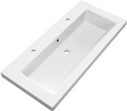 Brauer Solar Medium Wastafel - 100 cm - Mineraalmarmer Mat Wit
