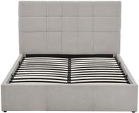 Vente-unique Bed met opbergruimte stof lichtgrijs 160 x 200 cm