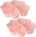 Excellent Houseware Snackschaal / serveerschaal - 2x - met vakverdeling - roze - kunststof - D32 cm - Serveerschalen