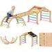 Triangle d'escalade enfant avec rampe réversible toboggan bascule et structure d'escalade multicolore