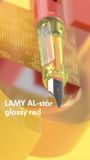 Lamy AL-star glossy red F | Glanzend rood alu vulpen | Ergonomische grip & stalen penpunt F | Incl. T10 blauw – Rechtshandig