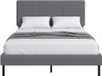 HOMCOM Bed Frame - Polyester, Plywood - 150 x 208 x 112 cm - Dark Grey
