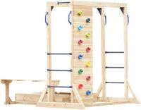 AXI Dex Klimtoestel Bruin – Met Zandbak, Picknicktafel en Monkey Bars, Houten Klimrek met Klimwand