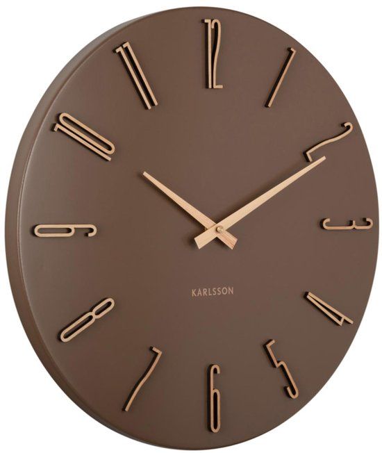 Karlsson Wandklok Esmerado - Bruin - 40x40x40cm - Wandklok Modern