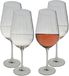 Excellent Houseware Rode wijnglazen - 4x stuks - kristal - streep dessin - 690 ml - H25 cm