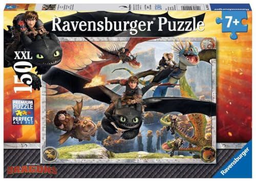Ravensburger Kinderpuzzel 10015 Hoe train je je draak - Drakenpuzzel voor kinderen vanaf 7 jaar, met 150 stukjes in XXL-formaat