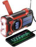 Stemily Radio d'urgence - Solaire - À manivelle - Pile - Kit d'urgence - Radio portable - Batterie externe - Lampe de poche - Alarme SOS