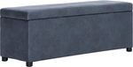 vidaXL Bankje met opbergvak 116 cm kunstsuède grijs