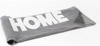 Cades Deken / Fleecedeken / Plaid 130x175cm met tekst Home, Grijs/Wit