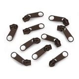 cyclingcolors 10 x vervangende ritssluiting-reparatieset voor ritssluiting, hoofd nr. 5, schuivers voor kleding, tassen, jassen, tassen, koffers, jeans, chocolade