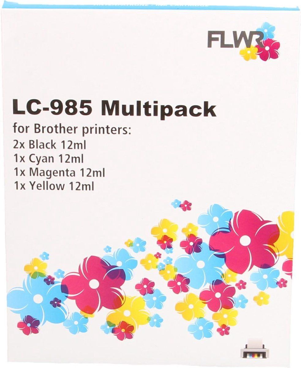 FLWR - Cartridges / Brother LC-985 Multipack - Zwart en Kleur - Geschikt voor Brother - 8719551002266