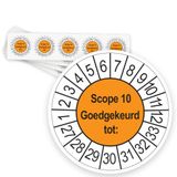 Merkloos / Sans marque SCI Keuringsstickers SCIOS Scope 10 Goedgekeurd tot 2027 | 50 stuks, Ø 35 mm | Oranje