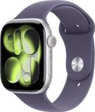 Apple Watch Series 11, GPS + cellulaire, 46 mm, boîtier en aluminium argenté, bracelet sport "Fog" violet (taille S/M)