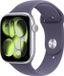 Apple Watch Series 11, GPS + cellulaire, 46 mm, boîtier en aluminium argenté, bracelet sport "Fog" violet (taille S/M)