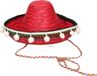 Funny Fashion Mexicaanse Sombrero hoed voor kinderen - Rood - 25 cm
