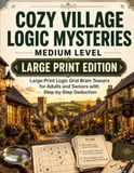 Cozy Village Logic Mysteries - Medium Level: Large-Print Logic Grid Brain Teasers for Adults and Seniors with Step-by-Step Deduction