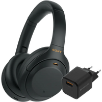 Sony WH-1000XM4 Zwart + BlueBuilt Quick Charge Oplader