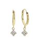 Lucardi Dames oorbellen met zirkonia hanger - Oorbellen - Cadeau - 14 Karaat Goud - Geelgoud