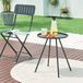 en.casa Table de jardin Fosen ronde 55xØ42 cm noir