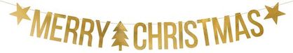 PartyDeco DIY Vlaggenlijn Merry Christmas Goud
