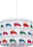 Relaxdays Hanglamp Kinderkamer - Kinderlamp - Verstelbaar - Auto's - Ø 35 cm - Kleurrijk