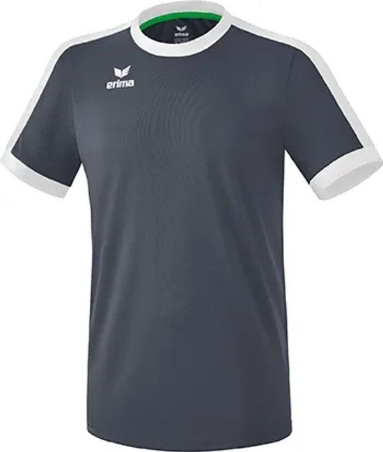 Erima Retro Star Shirt Korte Mouw Kinderen - Slate Grey / Wit - Maat 164