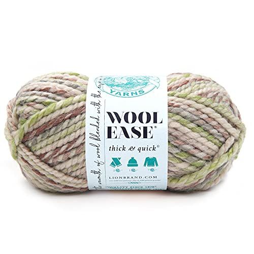 Lion Brand Yarn Wool-Ease Thick & Quick Yarn, Soft & Bulky Yarn for Knitting, Crochet & Crafting, 1 Skein, Fern