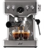 Vivid Green Espressomachine - 20 Bar - Pistonmachine met stoompijpje - Kopjesverwarmer - Coffee Machine - RVS