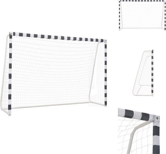 vidaXL Voetbalgoal - 300x200 cm - Wit - Inklapbaar - Metaal - 2 jaar garantie
