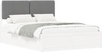 vidaXL Bedframe met Gevoerde Hoofdbord Lichtgrijs 140 x 200 cm