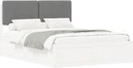 vidaXL Bedframe met Gevoerde Hoofdbord Lichtgrijs 140 x 200 cm