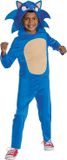 Disguise Sonic Movie Sonic jumpsuit met capuchon voor kinderen, officieel gelicentieerd door , Sonic 3 verkleedkostuum, inclusief capuchon met driedimensionale stekels en vilten oren, leeftijd 5-6 jaar