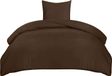 TRANKIELO® Housse de couette 135x200 cm + 1 taie d'oreiller 80x80 cm - Microfibre marron