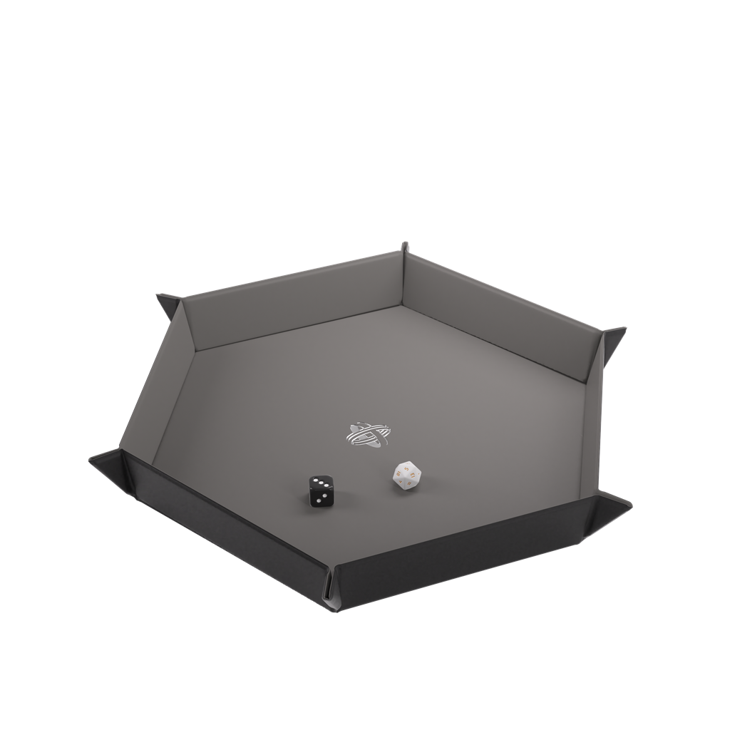 Dice Tray Magnetic Hexagonal - Zwart / Grijs