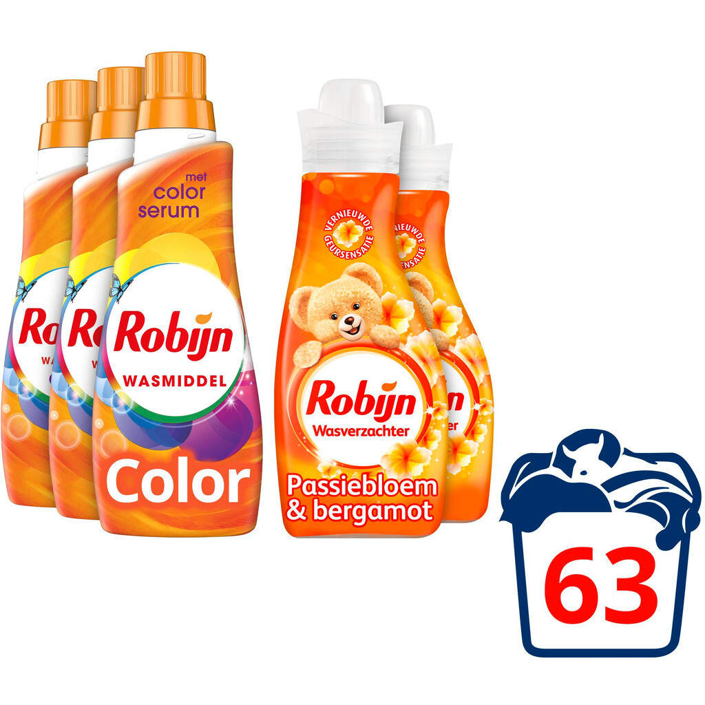 Robijn Klein & Krachtig Color Perfect Match Pakket Wasmiddel en Wasverzachter