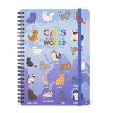 LEGAMI Agenda 2025 - Week op 2 pagina's - Verticaal - A5 - Spiraalbinding - Lila - Hardcover - Elastiek Sluiting - CATS