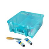 ArtBin 6990AA Super Satchel Double Deep Portable Art & Craft Organizer met handvat, kunststof opbergdoos, Aqua Mist, polypropyleen