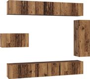 vidaXL Tv-meubelset - 8 stuks - Oud Hout