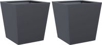 vidaXL Plantenbakken 2 st 40x40x40 cm staal antracietkleurig