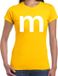Bellatio Decorations Shoppartners Bv Letter M verkleed - carnaval t-shirt - geel - voor dames - M en M serie - kostuum L