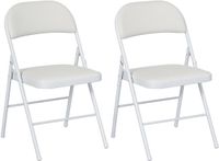 HOMCOM Klapstoel - Wit - 2 Stuks