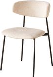 Lizzely Garden & Living Eetkamerstoel Japandi Hidde beige met zwarte poten - Set van 4