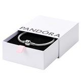 PANDORA Moments Schlangen-Gliederarmband mit Zylinderverschluss aus Sterling-Silber, kompatibel mit Charms und Anhängern aus der Moments Kollektion, Größe: 23cm