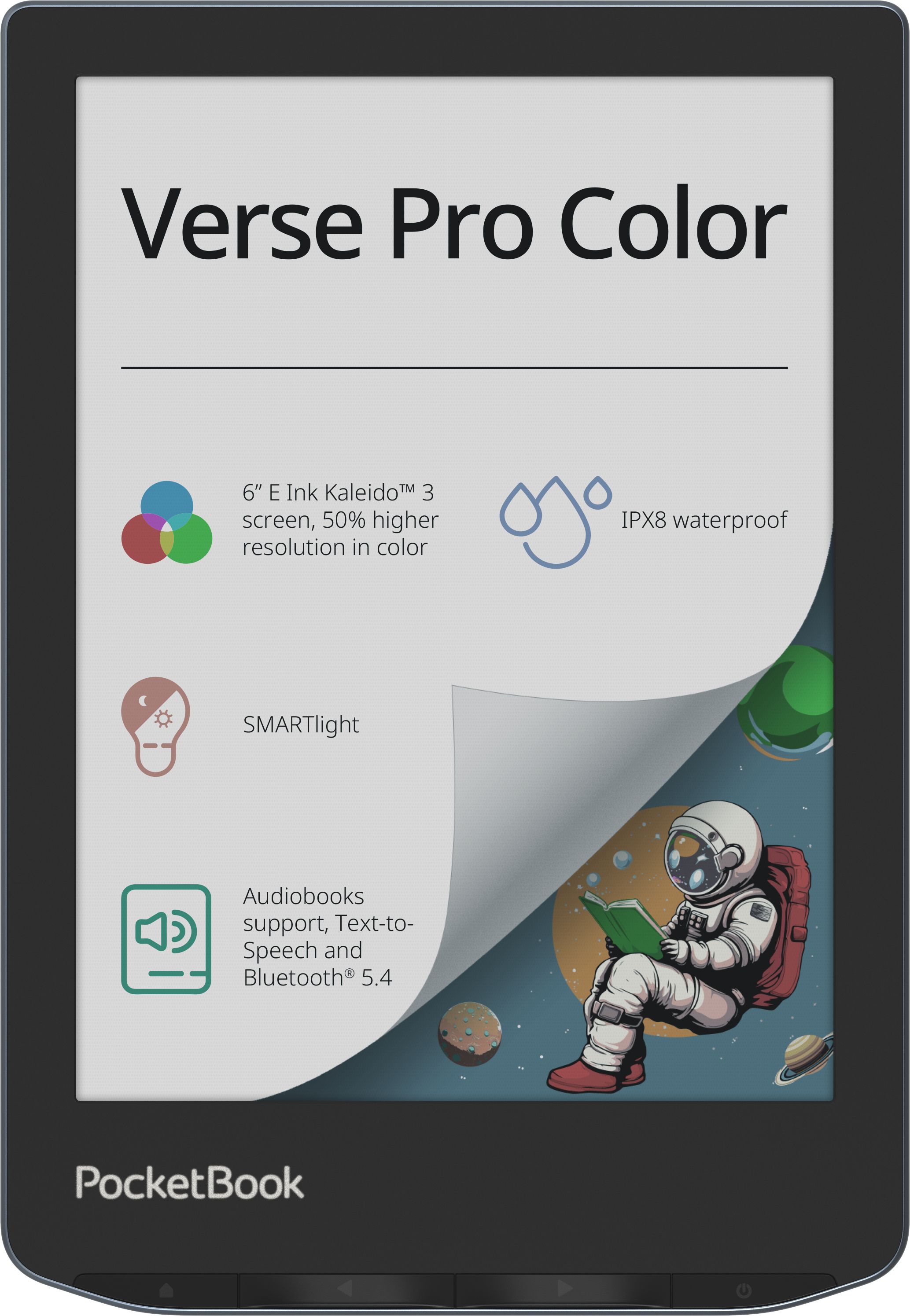 PocketBook Verse Pro Color e-reader - 6" - 16GB - Black/Blue